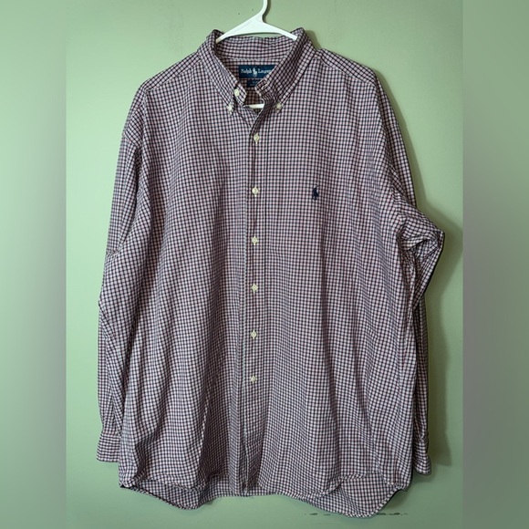 Ralph Lauren MENS Blake Long Sleeve XL Red/Blue Button Up Shirt - Picture 1 of 6